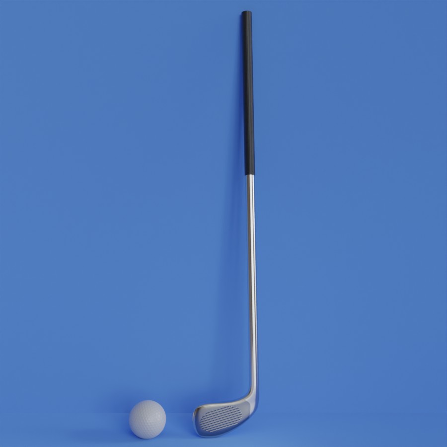 Golf Club and Golf ball 3d model preview image 3